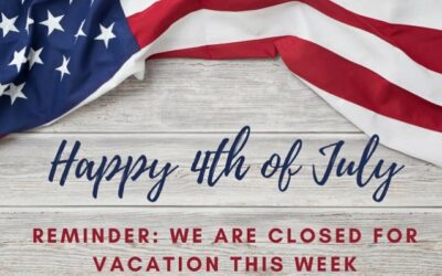 Happy 4th of July! Thank you for a busy weekend. We are closed this week for some R&R.