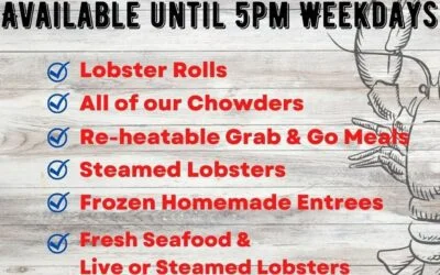 As we work toward expanding our kitchen hours, a reminder that there are plenty of great options available in the fish market until 5pm on weekdays.