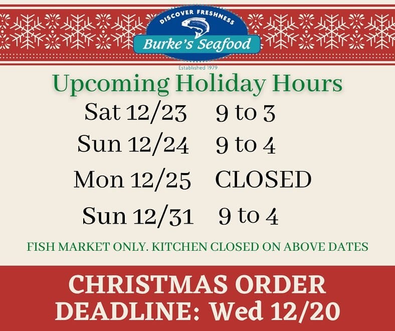 Last Call for Holiday Orders Our order deadline is Wednesday 1220 Give us a call or stop in Tuesday or Wednesday to place your order Yes we are Sunday 1224 9am to 4pm